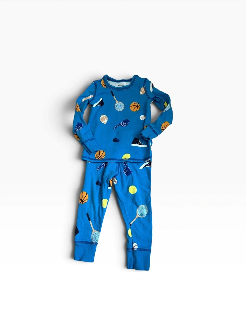 Nordstrom blue Kids Sports Print Pajama Set Size 2